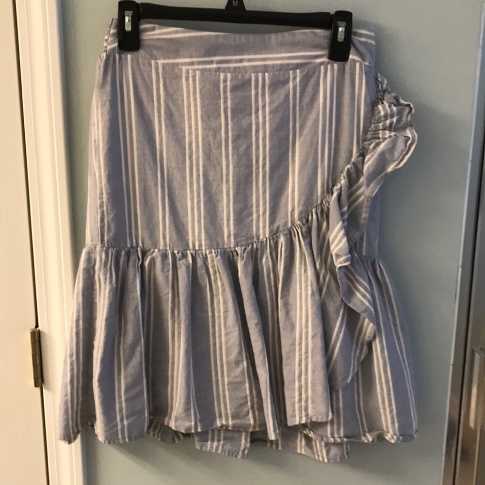 A new day light blue skirt with ruffles